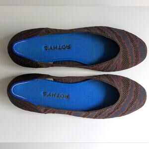 Rothy's Brown Knit Flats with Blue Insole